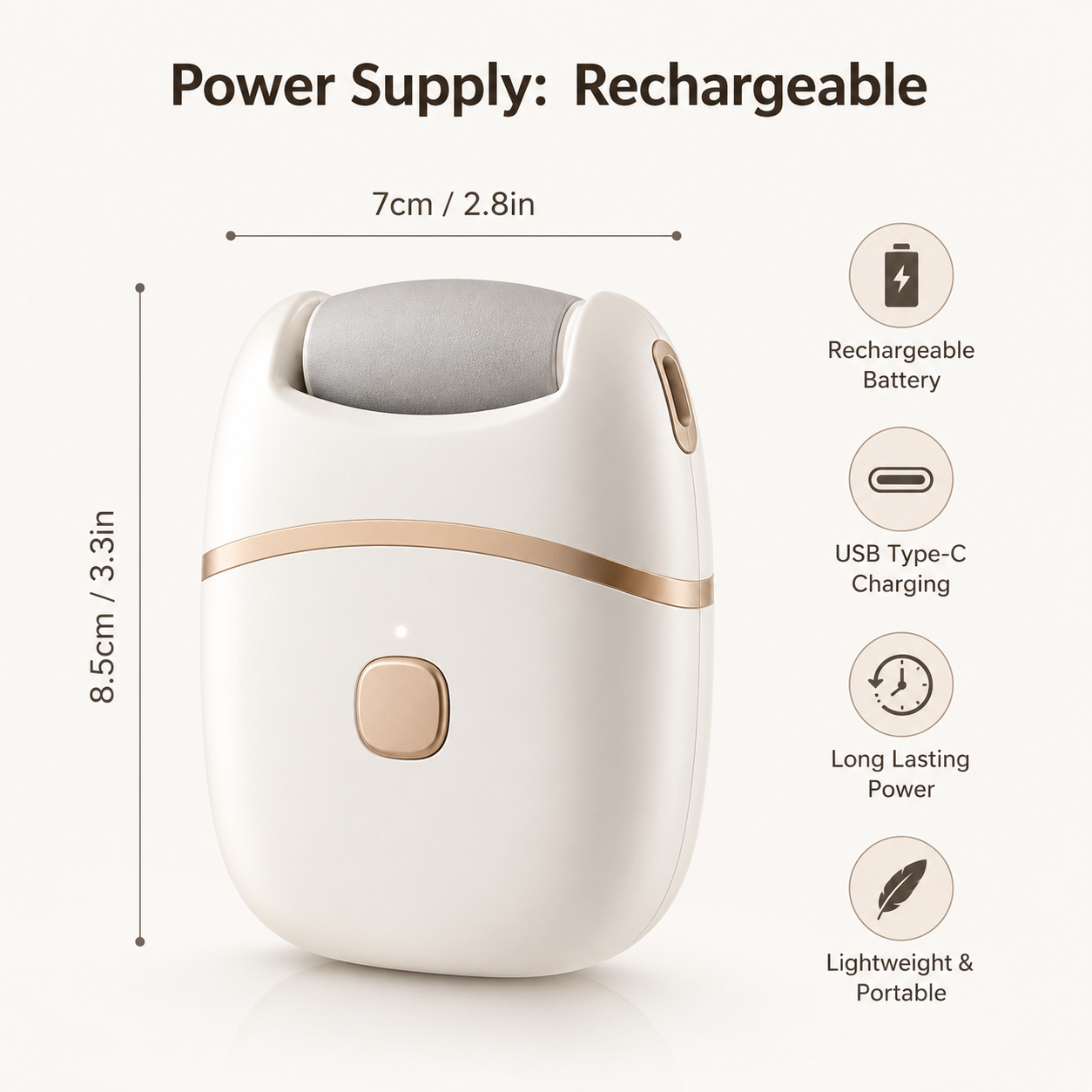Oqva Foot Scrubber for Dead Skin & Women Callus Remover - Electronic Smooth and Soft Feet Scrubber Cracked Heels Remover