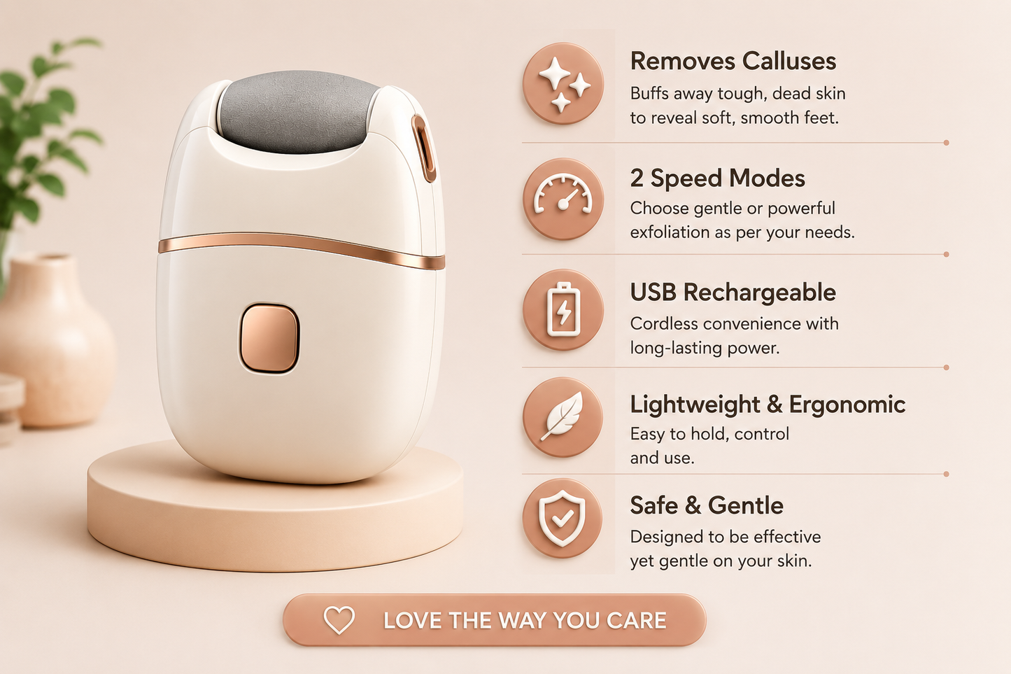 Oqva Foot Scrubber for Dead Skin & Women Callus Remover - Electronic Smooth and Soft Feet Scrubber Cracked Heels Remover Regular price