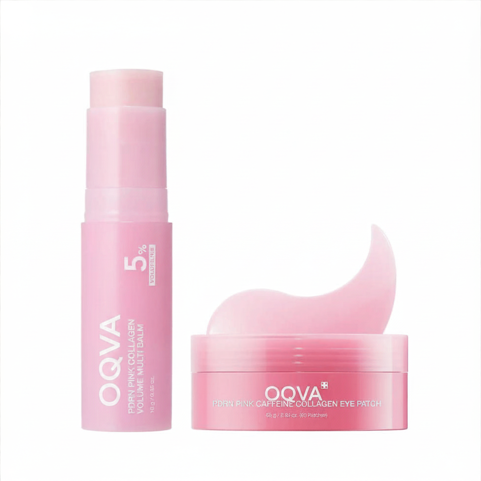 Oqva Pink Collagen Volume Multi-Balm | All-in-1 Plumping Stick for Eyes, Lips & Smile Lines