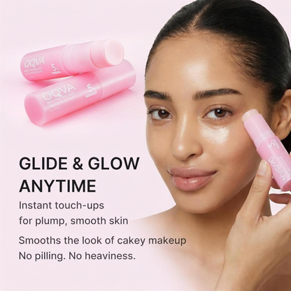 Oqva Pink Collagen Volume Multi-Balm | All-in-1 Plumping Stick for Eyes, Lips & Smile Lines