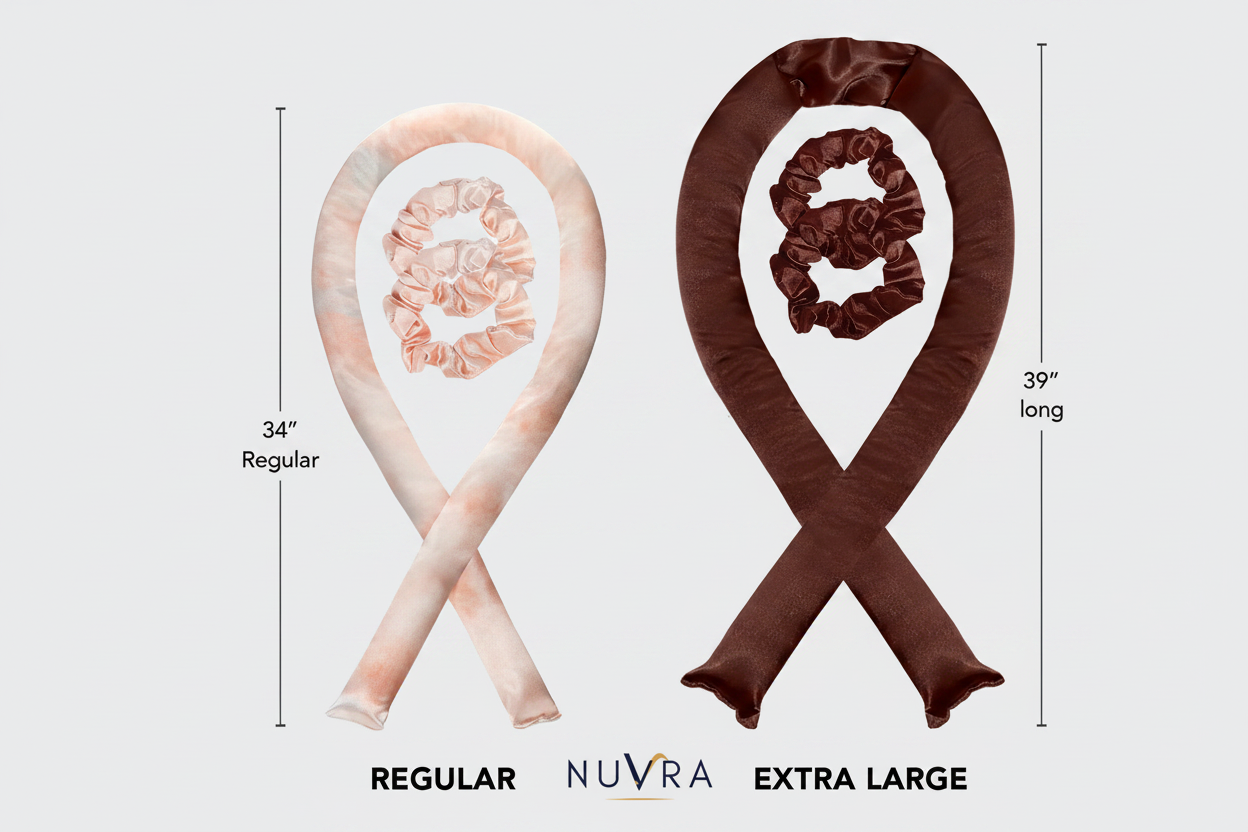 Satin Heatless Curling Set - Background Removed with Nuvra Logo