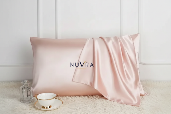 Silk Pillowcase - Background Removed with Nuvra Logo on Pillow